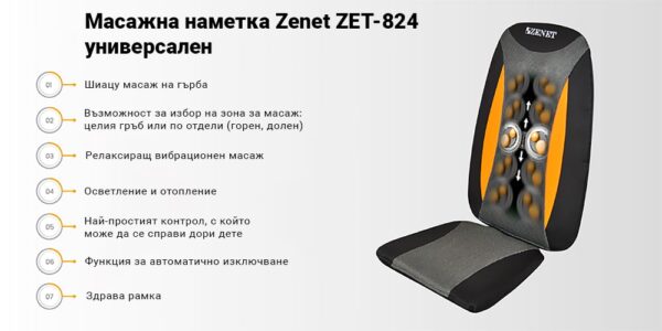 Масажираща седалка Zenet Zet-824 универсална