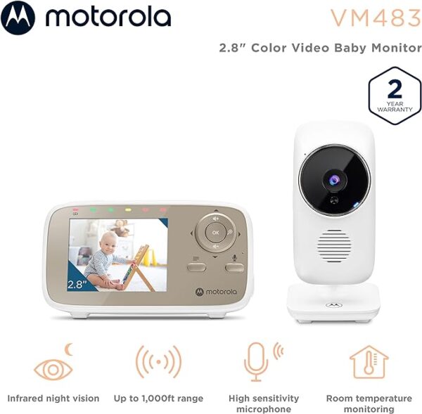 MOTOROLA BABY MONITOR VM483 2.8" White