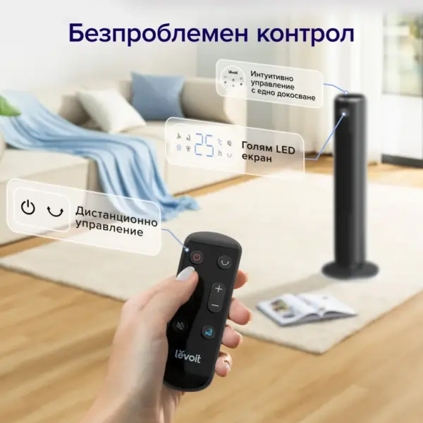 Вентилатор тип кула Levoit TempSense 36 DC Tower Fan (92 см)