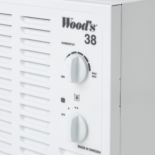 Влагоуловител Wood’s SW-38FW, За гаражи и мазета, До 140 m², 19l/24h, Произведен в Швеция